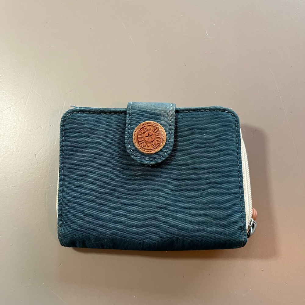 Kipling Blue Compact Wallet Bifold Design
